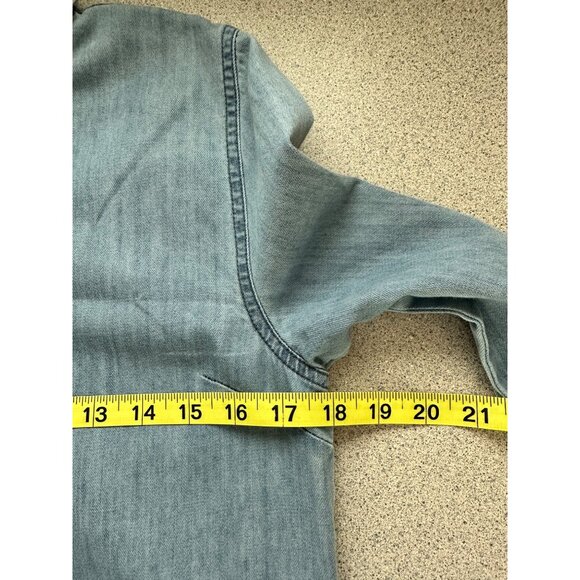 Johnnie B Button Up Denim Dress Girls 15-16Y Blue Pin-Tuck Long Sleeve Pockets - Picture 10 of 11